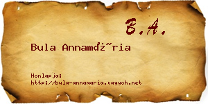 Bula Annamária névjegykártya